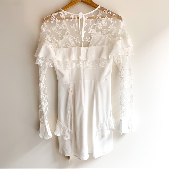 For Love & Lemons Rosebud Embroidery Mini Dress Ivory Size XS - Picture 15 of 17